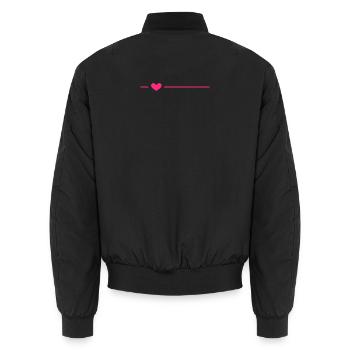 Linie Herz Rosa Strich Ornament Dekoration - Unisex Bomberjacke - Schwarz - Hinten - AI Model Male 185 light (185cm)