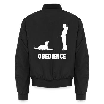 Präziser Obedience Turniersport - Unisex Bomberjacke - Schwarz - Hinten - AI Model Male 185 light (185cm)