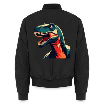 Dinosaurier Cartoon Figur Buntes Haustier Tier - Unisex Bomberjacke - Schwarz - Hinten - AI Model Male 185 light (185cm)