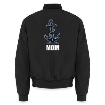 Moin Anker - Unisex Bomberjacke - Schwarz - Hinten - AI Model Male 185 light (185cm)
