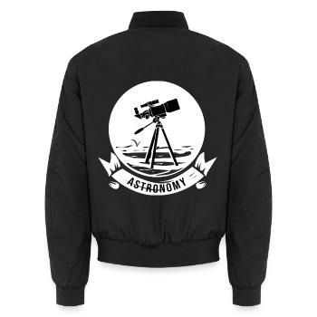 Begeisterter Astronom Sternwarte - Unisex Bomberjacke - Schwarz - Hinten - AI Model Male 185 light (185cm)