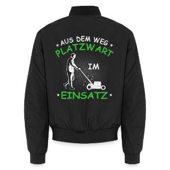 Platzwart Geschenkidee - Unisex Bomberjacke - Schwarz - Hinten - AI Model Male 185 light (185cm)