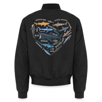 Hai-Liebhaber Meeresbiologie Meerestier Unterwasse - Unisex Bomberjacke - Schwarz - Hinten - AI Model Male 185 light (185cm)