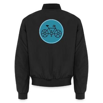 FAHRRAD. RADSPORT. - Unisex Bomberjacke - Schwarz - Hinten - AI Model Male 185 light (185cm)