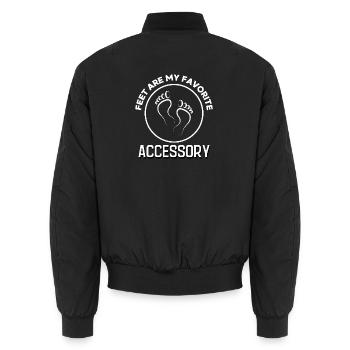 Füße sind mein Lieblingsaccessoire - Unisex Bomberjacke - Schwarz - Hinten - AI Model Male 185 light (185cm)