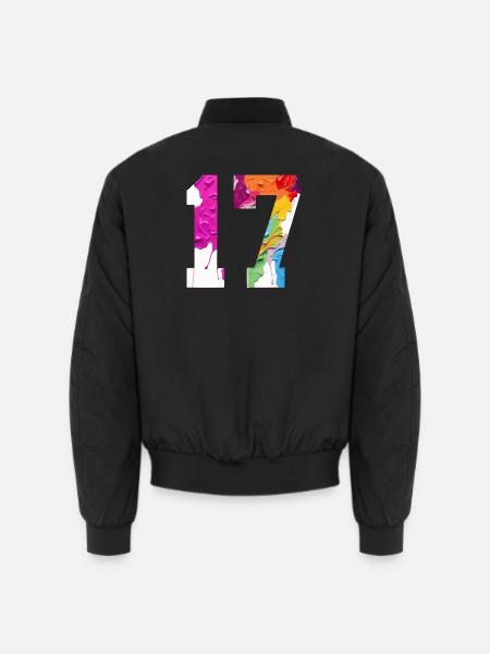 FARBIG NUMMER 17 BUNT 17. GEBURTSTAG - Unisex Bomberjacke - Schwarz