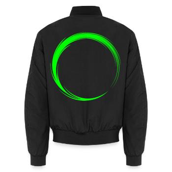 Kreis Symbol Form - Unisex Bomberjacke - Schwarz - Hinten - AI Model Male 185 light (185cm)