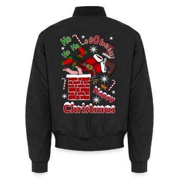 Weihnachten - Unisex Bomberjacke - Schwarz - Hinten - AI Model Male 185 light (185cm)