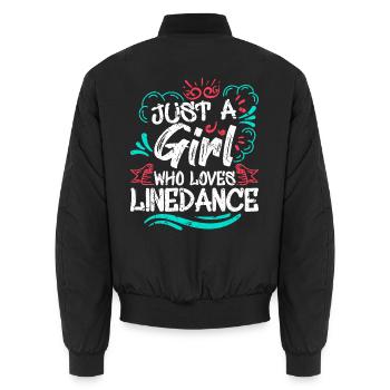 Linedance Geschenk - Unisex Bomberjacke - Schwarz - Hinten - AI Model Male 185 light (185cm)