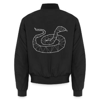 Geometrische Python Würgeschlange - Unisex Bomberjacke - Schwarz - Hinten - AI Model Male 185 light (185cm)