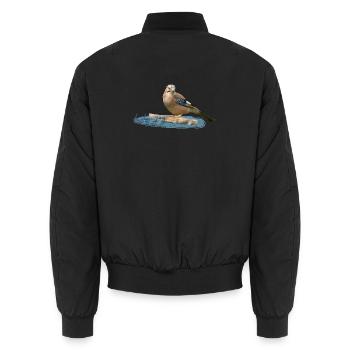 Eichelhäher - Unisex Bomberjacke - Schwarz - Hinten - AI Model Male 185 light (185cm)