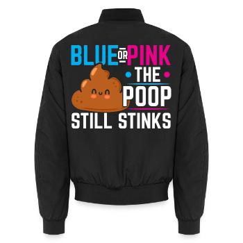 Blau oder Rosa Die Kacke stinkt immer noch Baby En - Unisex Bomberjacke - Schwarz - Hinten - AI Model Male 185 light (185cm)