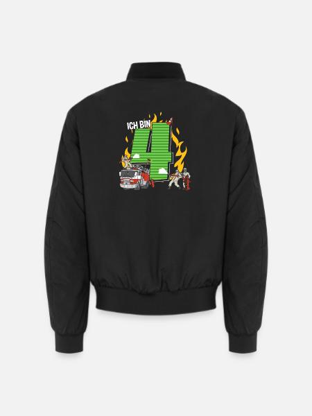 4 Geburtstag Kindergeburtstag Bin 4 Jahre - Unisex Bomberjacke - Schwarz