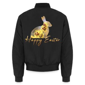 Happy Easter rabbit - Unisex Bomberjacke - Schwarz - Hinten - AI Model Male 185 light (185cm)