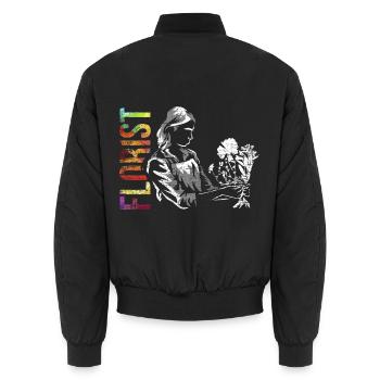 Farbenfrohe Floristin Blumenladen - Unisex Bomberjacke - Schwarz - Hinten - AI Model Male 185 light (185cm)