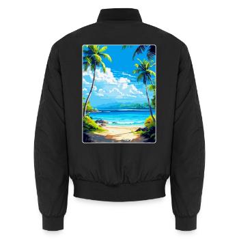 Inseln Karibik Reise Poster Souvenir - Unisex Bomberjacke - Schwarz - Hinten - AI Model Male 185 light (185cm)
