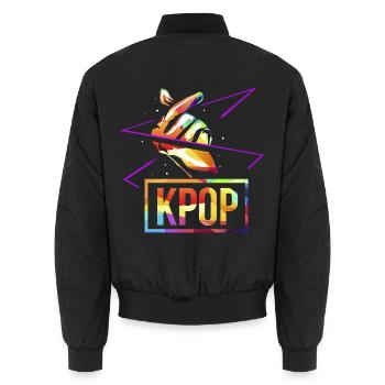 Begeisternde K-Pop Fangemeinde - Unisex Bomberjacke - Schwarz - Hinten - AI Model Male 185 light (185cm)