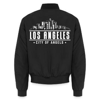 Los Angeles City Of Angels - Unisex Bomberjacke - Schwarz - Hinten - AI Model Male 185 light (185cm)