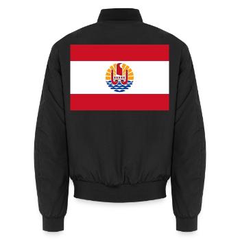 Französisch-Polynesien - Unisex Bomberjacke - Schwarz - Hinten - AI Model Male 185 light (185cm)
