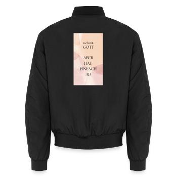 Geh mit Gott - Unisex Bomberjacke - Schwarz - Hinten - AI Model Male 185 light (185cm)
