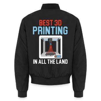 Bester 3D-Drucker im ganzen Land Machinist 3D Prin - Unisex Bomberjacke - Schwarz - Hinten - AI Model Male 185 light (185cm)