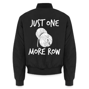 Häkeln Stricken Spruch - Unisex Bomberjacke - Schwarz - Hinten - AI Model Male 185 light (185cm)