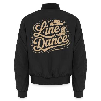 Line Dance mein Hobby - meine Passion - mein Ding - Unisex Bomberjacke - Schwarz - Hinten - AI Model Male 185 light (185cm)