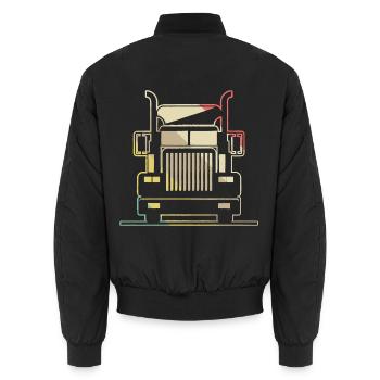 Brummi LKW Truck Diesel Laster Lastwagen - Unisex Bomberjacke - Schwarz - Hinten - AI Model Male 185 light (185cm)