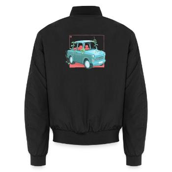 Trabi mit Pflanzen - Unisex Bomberjacke - Schwarz - Hinten - AI Model Male 185 light (185cm)