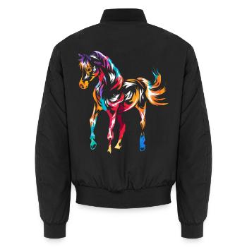 Anmutiges Araberpferd Wüstenritt - Unisex Bomberjacke - Schwarz - Hinten - AI Model Male 185 light (185cm)