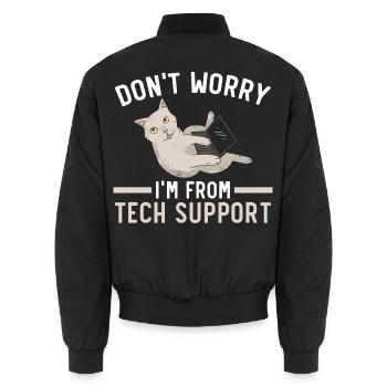Don't Worry I'm From Tech Support Computer - Unisex Bomberjacke - Schwarz - Hinten - AI Model Male 185 light (185cm)