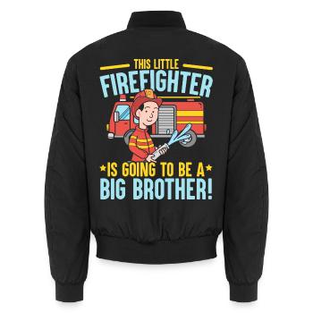 Brandbekämpfung Feuerwehrmann Feuerwehrmann Feuer - Unisex Bomberjacke - Schwarz - Hinten - AI Model Male 185 light (185cm)