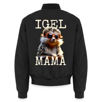 Igel Mama Mom Igelfrau Muttertag Igelmama Igel Mum - Unisex Bomberjacke - Schwarz - Hinten - AI Model Male 185 light (185cm)