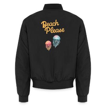beach please Quallen - Unisex Bomberjacke - Schwarz - Hinten - AI Model Male 185 light (185cm)
