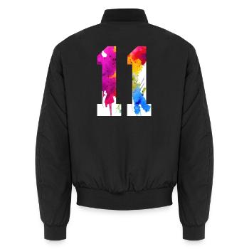 NUMÉRO 11 ANS 11E ANNIVERSAIRE - Bomber unisexe - noir - Dos - AI Model Male 185 light (185cm)