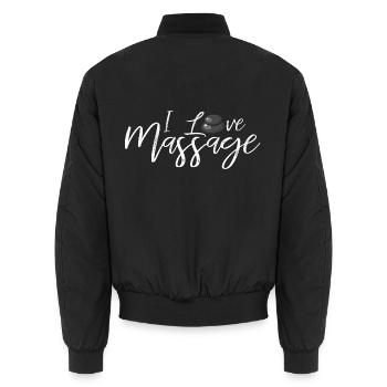 Massage - Unisex Bomberjacke - Schwarz - Hinten - AI Model Male 185 light (185cm)