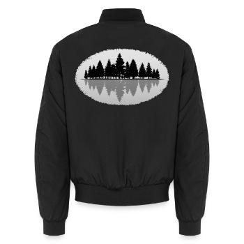 Wald Forest - Unisex Bomberjacke - Schwarz - Hinten - AI Model Male 185 light (185cm)