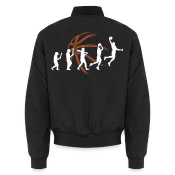Basketball Spieler Dunking Basketballer Sequenz - Unisex Bomberjacke - Schwarz - Hinten - AI Model Male 185 light (185cm)