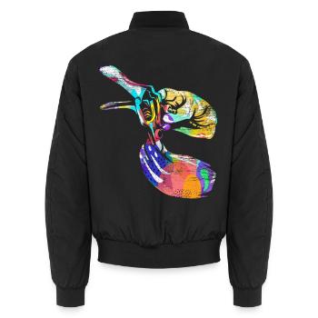 Kompetenter Gynäkologe Frauenheilkunde - Unisex Bomberjacke - Schwarz - Hinten - AI Model Male 185 light (185cm)