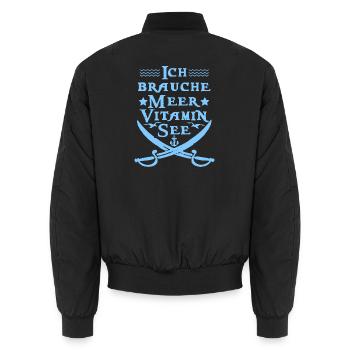Vitamin Lake - Unisex Bomber Jacket - black - Back - AI Model Male 185 light (185cm)