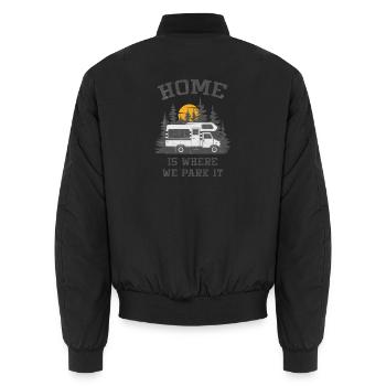 Camping-car Camping Camping-car - Bomber unisexe - noir - Dos - AI Model Male 185 light (185cm)