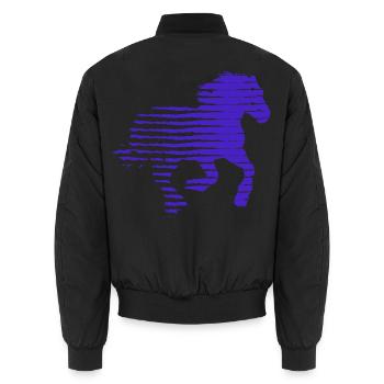 PFERD. FOHLEN. STUTE. TIER. TIERE. NATUR. - Unisex Bomberjacke - Schwarz - Hinten - AI Model Male 185 light (185cm)