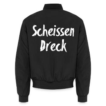 Scheissen Dreck Brush Script - Unisex Bomberjacke - Schwarz - Hinten - AI Model Male 185 light (185cm)