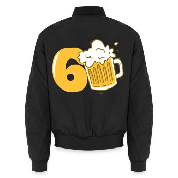 60 Years Old Beer Fan Birthday Gift Men - Unisex Bomber Jacket - black - Back - AI Model Male 185 light (185cm)
