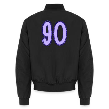 90. 90 JAHRE. 90. JAHRESTAG. 90-JÄHRIGES JUBILÄUM. - Unisex Bomberjacke - Schwarz - Hinten - AI Model Male 185 light (185cm)
