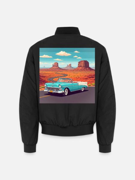 Autos im Monument Valley - Unisex Bomberjacke - Schwarz