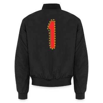 1. 1 JAHR. 1. JAHRESTAG. 1 JAHR GEBURTSTAG - Unisex Bomberjacke - Schwarz - Hinten - AI Model Male 185 light (185cm)
