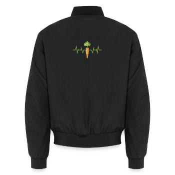 Karotte Gemüse Herzschlag - Unisex Bomberjacke - Schwarz - Hinten - AI Model Male 185 light (185cm)