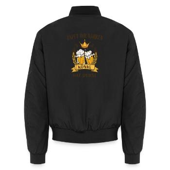 Zapft ihr Narren, der König hat Durst - Unisex Bomberjacke - Schwarz - Hinten - AI Model Male 185 light (185cm)