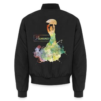 Feurige Flamencotänzerin Sevilla - Unisex Bomberjacke - Schwarz - Hinten - AI Model Male 185 light (185cm)